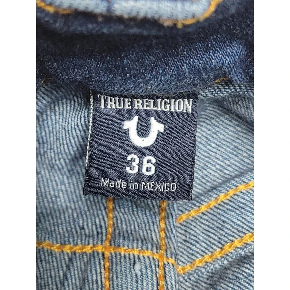True Religion Jeans Mens 36 GENO Relaxed Slim Blue Legend Wash Horseshoe Pockets